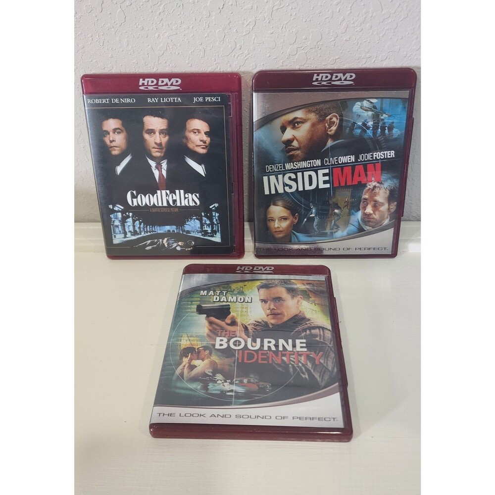Lot of 3 HD DVD Inside Man Goodfellas Bourne Identity De Niro Washington Damon
